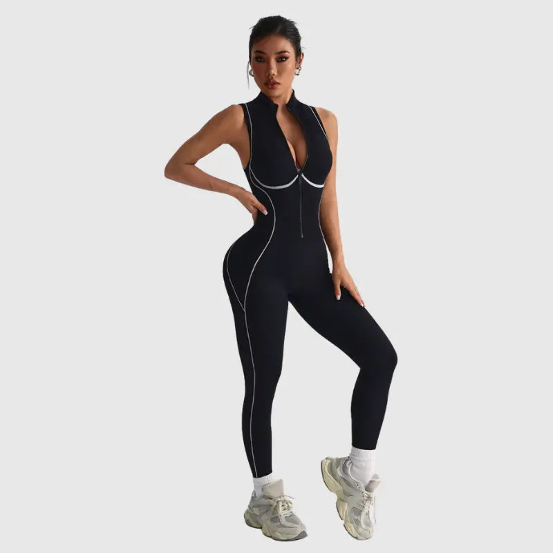 Macacão Fitness Feminino Longo Modelador com Gola Alta Premium