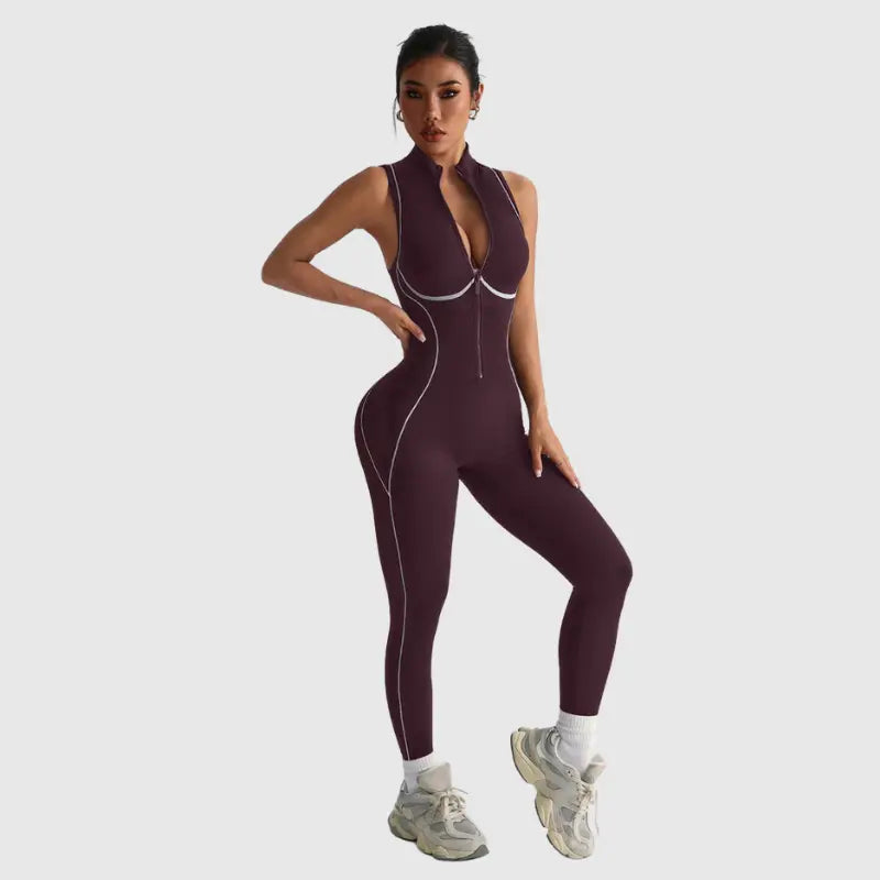 Macacão Fitness Feminino Longo Modelador com Gola Alta Premium