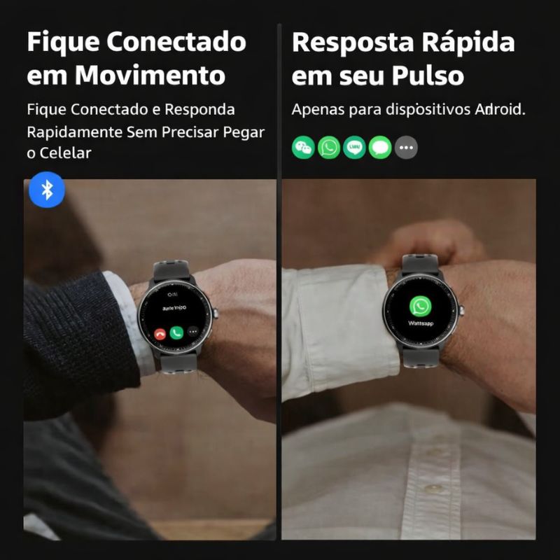 Smartwatch Esportivo GPS AMOLED 1.43" 3ATM com Chamadas