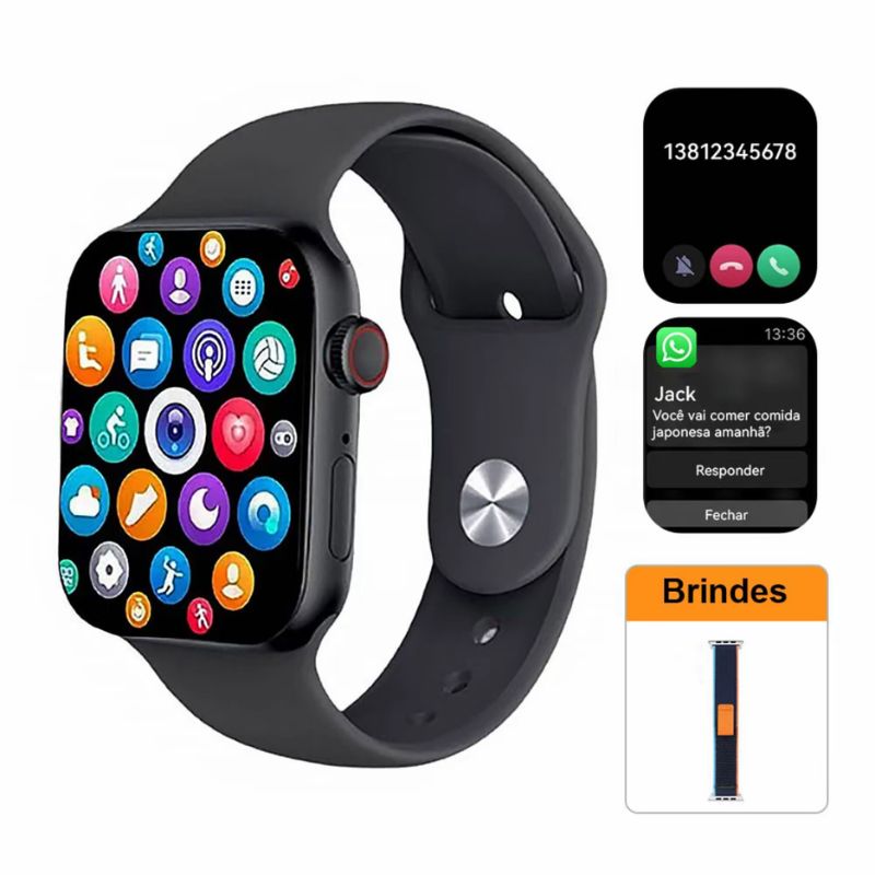 Smartwatch Fitness 11 PRO Bluetooth com Monitor Cardíaco e Notificações