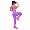 Conjunto Fitness Feminino Roxo com Bolso Lateral e Cintura Alta Premium