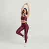 Conjunto Feminino Bordô Academia Trilobal Prisma - Top e Legging Canelada Brilho Premium