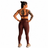 Conjunto Fitness Feminino Marrom Terracota com Bolso Lateral e Cintura Alta Premium