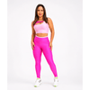Conjunto Fitness Feminino Rosa Pink e Rosa Claro Top e Legging Cintura Alta Premium