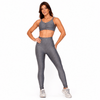 Conjunto Fitness Feminino Cinza Chumbo com Bolso Lateral e Cintura Alta Premium