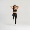 Conjunto Feminino Preto Academia Trilobal Prisma - Top e Legging Canelada Brilho Premium