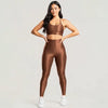 Conjunto Feminino Bronze Academia Trilobal Prisma - Top e Legging Canelada Brilho Premium
