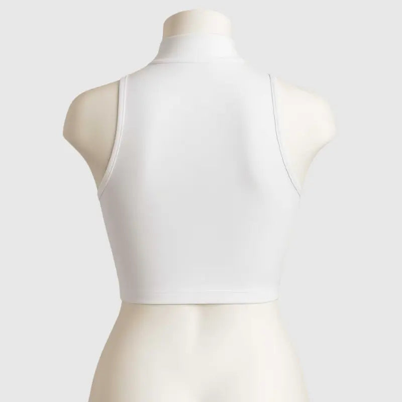 Colete Fitness Feminino Cropped Preto com Zíper Frontal | Modelador Premium Não Transparente