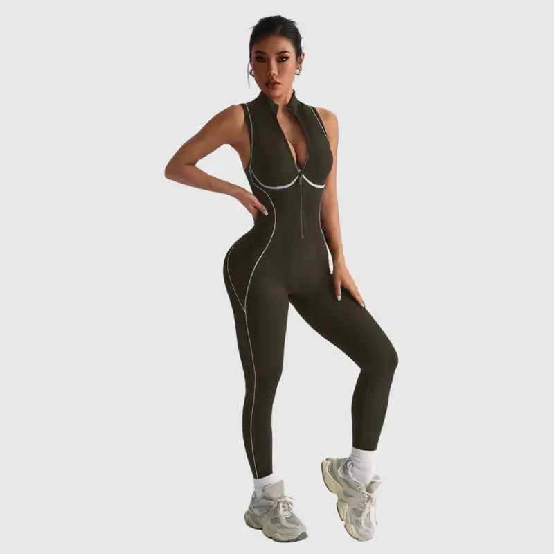 Macacão Fitness Feminino Longo Modelador com Gola Alta Premium