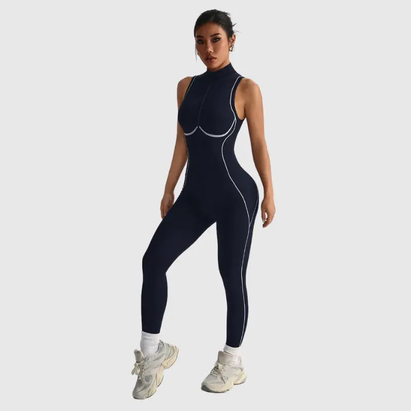 Macacão Fitness Feminino Longo Modelador com Gola Alta Premium