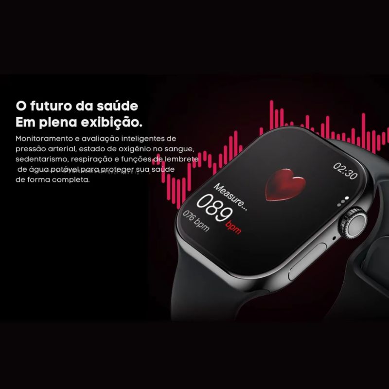 Smartwatch Fitness 11 PRO Bluetooth com Monitor Cardíaco e Notificações