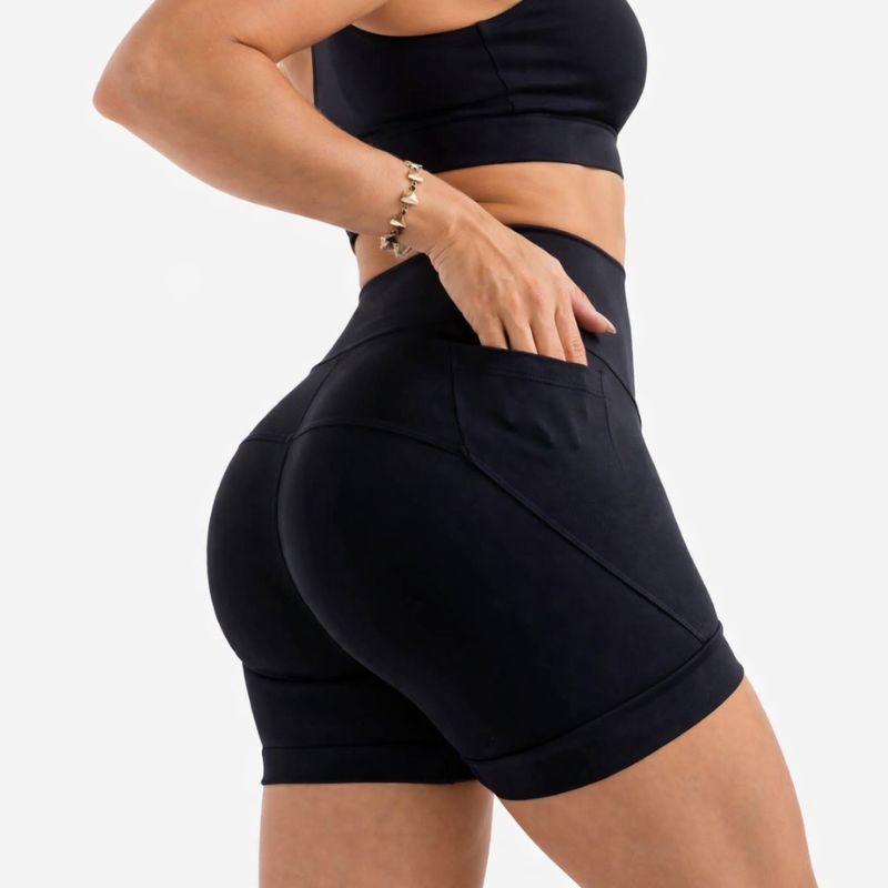 Short Fitness Feminino de Alta Compressão com Bolsos Laterais e Proteção UV50 Prime Fit