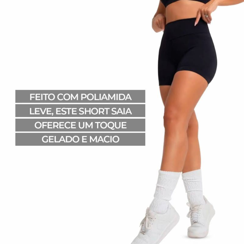 Short Fitness Feminino de Alta Compressão com Bolsos Laterais e Proteção UV50 Prime Fit