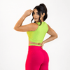 Conjunto Fitness Feminino Pink e Verde Lima Top e Legging Cintura Alta Premium